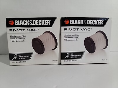 PVF110 Black & Decker Pivot Vacuum Filter for PHV1810 PHV1210 New Lot Of 2