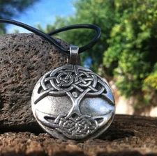 Celtic Tree of Life Pewter Pendant Handmade Necklace 6 Diff Blessings Available