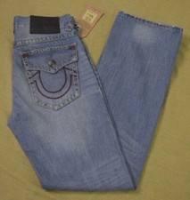 $329 USA Made Super Stitch True Religion Men Jeans 32x34 Relaxed Straight Blue