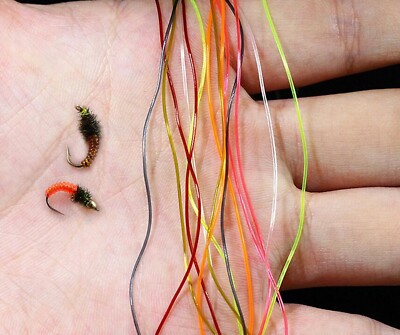 8-Color Ice Stretch Rib Lace Profile Wrap Line for Small Nymphs fly tying