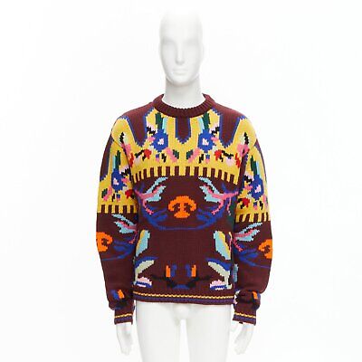 PRADA 2018 multicolour graphic virgin wool cashmere crew PRADA 2018 multicolour graphic virgin wool cashmere crew