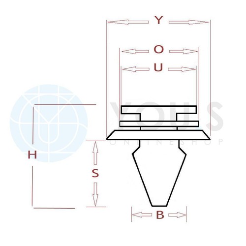 20 x YOU.S Original Zierleiste Befestigungs Clips für IVECO RENAULT OPEL NISSAN - Bild 3 von 3