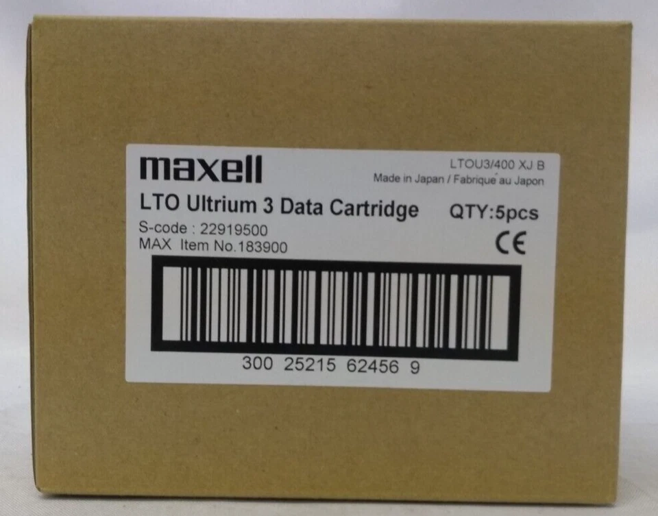 Lote de 5 - Cartucho de cinta de datos Maxell LTO Ultrium 3 400 GB 800 GB - Nuevo sellado Foto 3 de 3