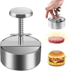 Stainless Steel Adjustable Hamburger Press & Patty Maker Non-Stick Professional