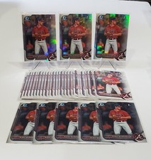 (33) BLAKE BURKHALTER 2022 Bowman 1st Lot 3 Refractor 5 Chrome 25 Paper BRAVES