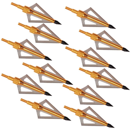 12Pcs 100Gr Hunting Broadheads 3 Blade Compound Bow Crossbow Arrow Tips Box Set - Picture 27 of 28