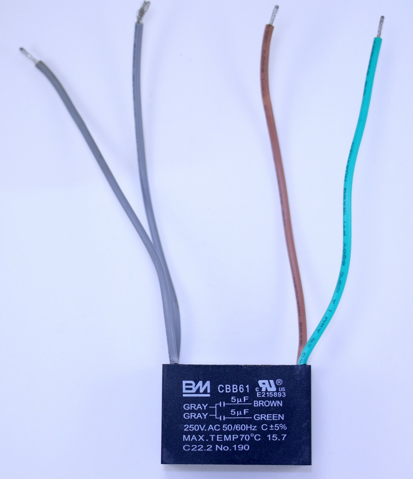 BM CEILING FAN CAPACITOR CBB61 5uf+5uf 4 WIRE Genuine Hunter 1700+ sold