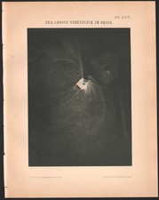 1894 Belle lithographie nébuleuse Orion étoiles Astronomie