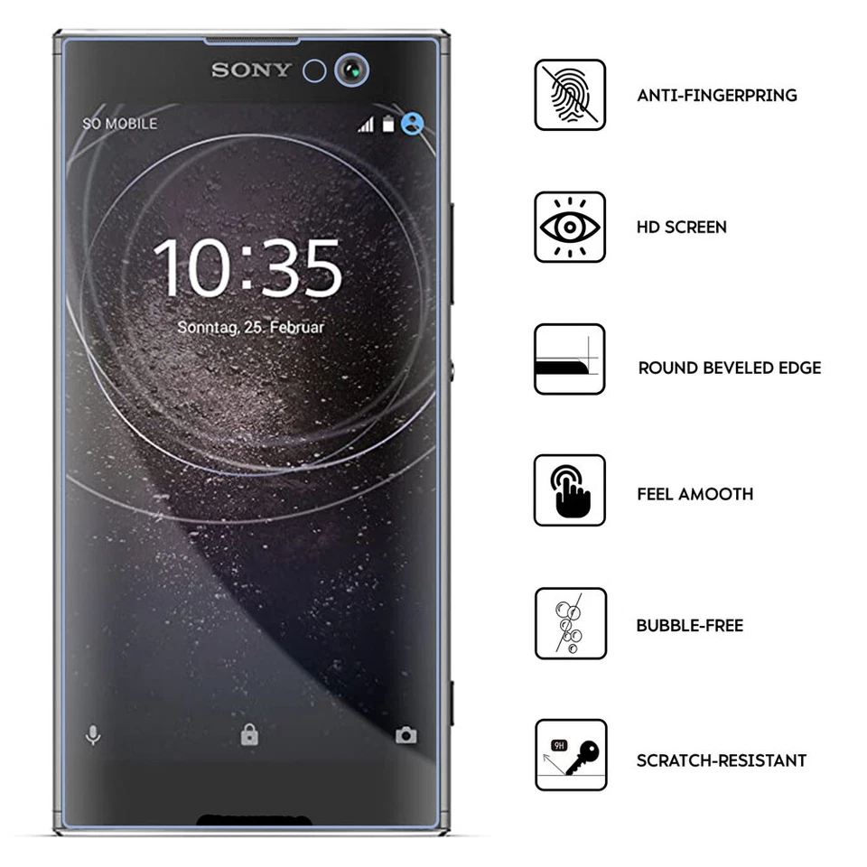 2x Pellicole Protettive Vetro Temperato per Sony Xperia Xa2 Trasparente - Immagine 2 di 4