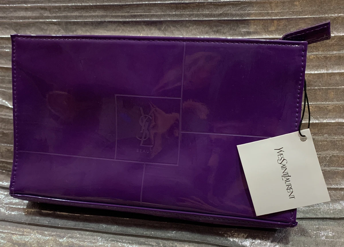 YSL Beaute Classic Purple Shining TRAVEL COSMETIC POUCH BAG NEW
