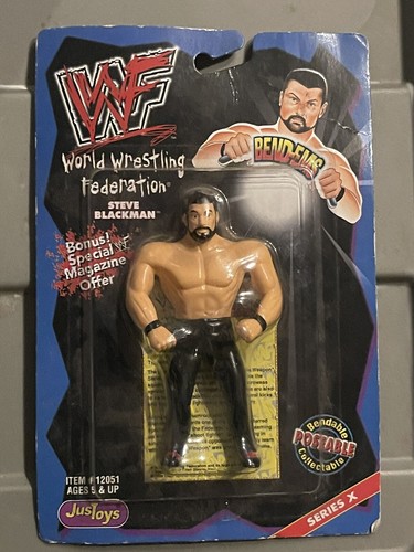STEVE BLACKMAN WWF BendEms Series 10 Just Toys Wre...
