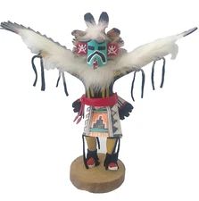 Vintage Eagle Dancer Hopi Kachina Doll  signed F. Tabaha with COA  8" tall