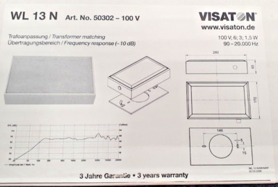 VISATON Gehäuselautsprecher WL13N- 100V