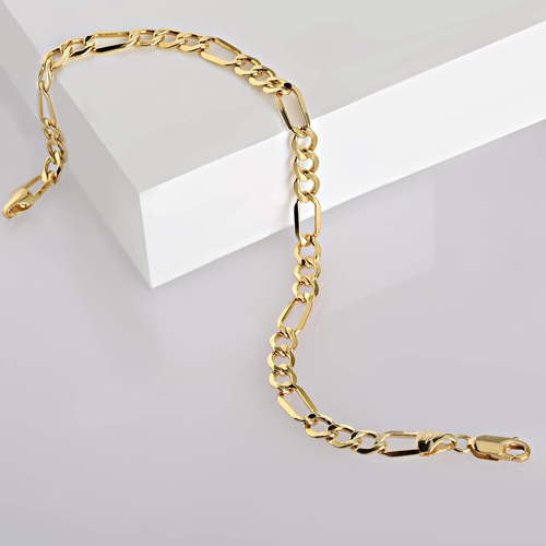 Gold Filled Chain Bracelet Collection - 14K Solid Yellow Gold Filled Figaro Chai - Picture 4 of 12