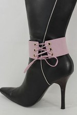 Women Fashion Jewelry Boot Bracelet Corset Strap Lilac Lavender High Shoe Anklet