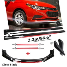 Front Bumper Lip Spoiler Splitter Side Skirt For Chevrolet Cruze Glossy Black