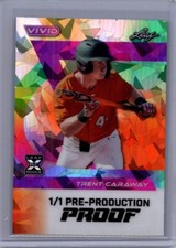 Trent Caraway 2024 Leaf Vivid Baseball 1/1 Pre Production Proof