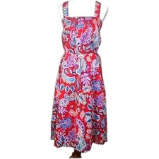 Talbots Fantastic Paisley Fit & Flare multi-color summer dress sz 8 NWT