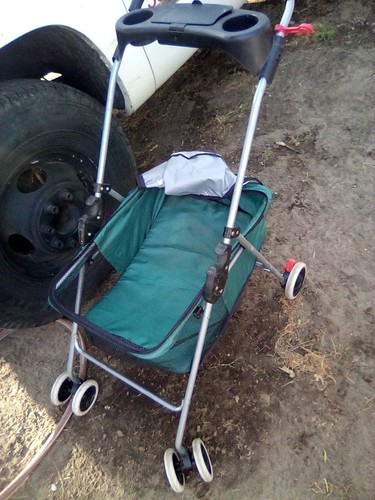 4 Wheel Pet Stroller Folding Waterpoof Travel Cat Dog Stroller Cage w/Cup Holder