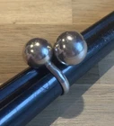 VINTAGE MEXICO STERLING SILVER MODERNIST BALL RING SZ 9.5 Slightly Adjustable