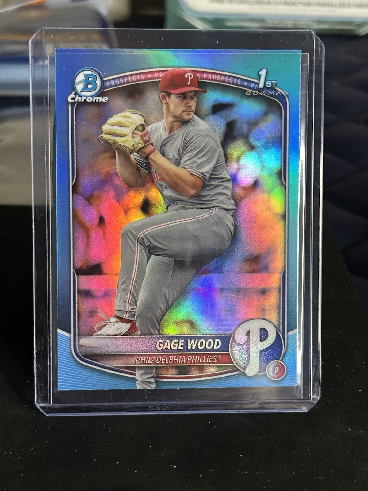 Gage Wood 2025 Bowman Draft Chrome Sky Blue Refractor #BDC-4 Phillies