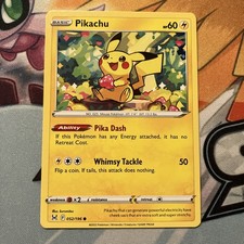 Pikachu 52/196 Non Holo SWSH11: Lost Origin - Pokemon Card NM on eBay