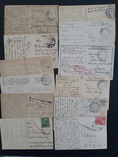 Lot of 11 Field Post cards WW I KuK monarchy with pictures on front side