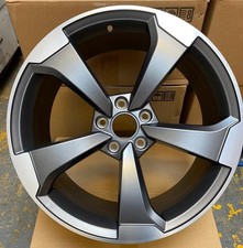 19" AUDI A4 B7 B8 B9 MATT GUNMETAL/MACHINED 161 ROTOR DESIGN 8.5J ALLOYS X4