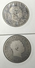 2 Half Crowns 925 Sterling 1817 Pre 1920 Silver Coins 1818