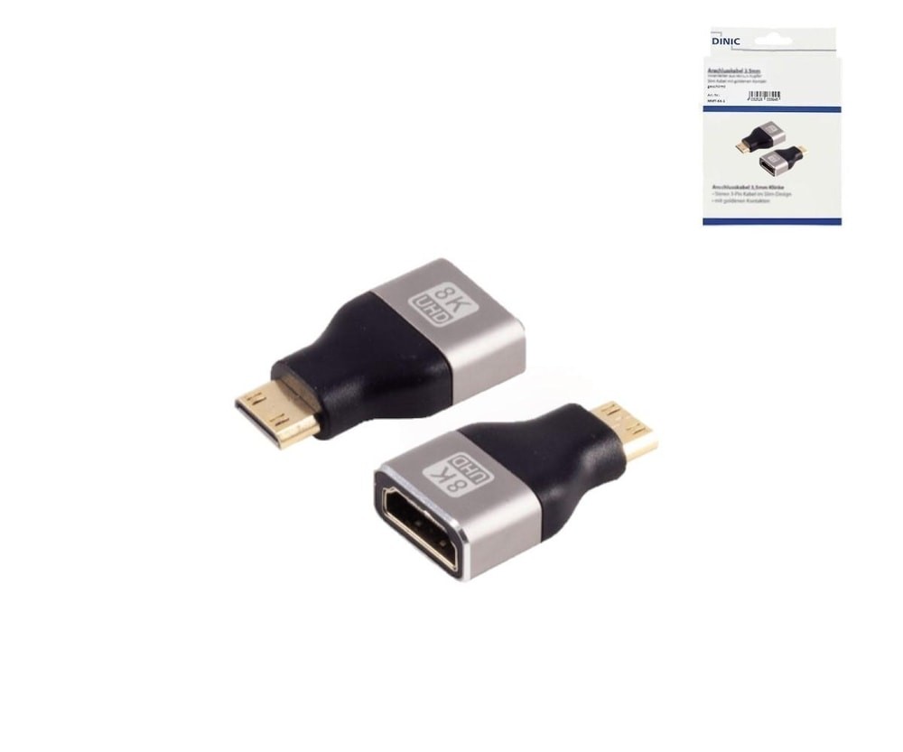 DINIC HDMI-C Mini Adapter HDMI-A Buchse 8K 8K 60Hz 4K 7841751 2590₽
