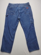 Dickies Carpenter Jeans Size 42x32 Dark Wash Denim Straight Leg Baggy Work Wear