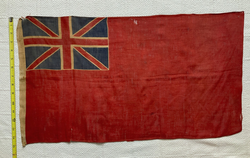 Vintage British Red Ensign 15” by 26” Printed, Hemmed