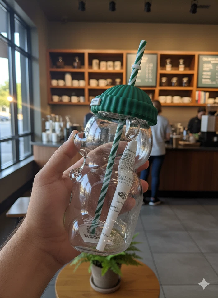 Taza de cristal Starbucks Teddy Bearista 2025 edición limitada nueva - cantidad limitada Foto 2 de 2