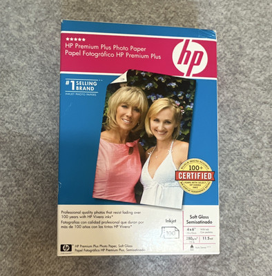 HP Premium Plus Photo Paper Soft Gloss 4x6 100 Sheets 280 g/m² Inkjet Q6564A