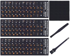 Russian Keyboard Stickers 6-in-1 , Cyrillic Keyboard Letters Replacement Stic...