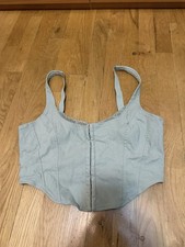 Garage Faye Lace Trim Bustier Large Green Crop