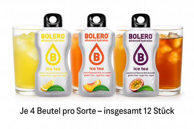 (82,81 /kg) 12 Sachets 8g Bolero Ice Tea MIX Pfirsich Getränkepulver zuckerfrei
