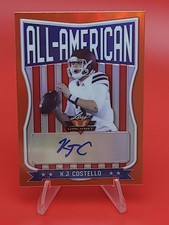 2021 Leaf Valiant Rookie Auto All American KJ Costello Orange 38 /50 Prospect