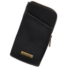 Double Eyeglass Case  Semi Soft Faux Leather Zipper Glasses Pouch - Chic Dua...