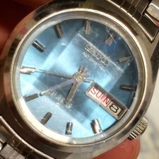 Seiko 21 Jewels Automatic Ladies Watch Cut Glass Silver Tone Vintage