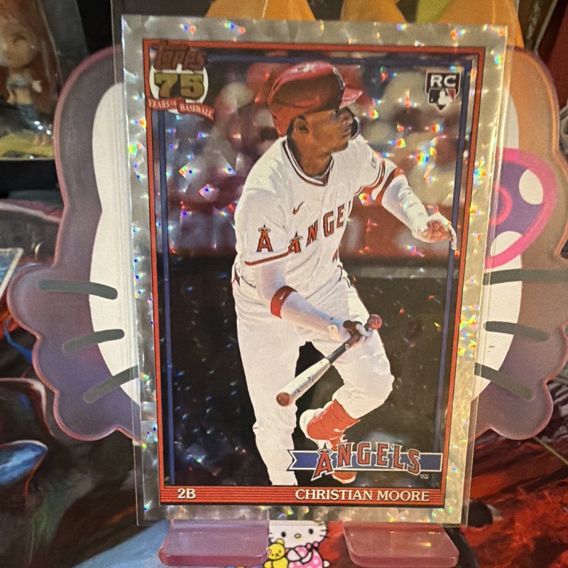 Topps 2025 Topps '75 Baseball Christian Moore Angels Rookie Card T91-46