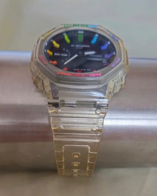 Casio G Shock ''Casioak'' GA-2100SKE Rainbow Crystal Watch