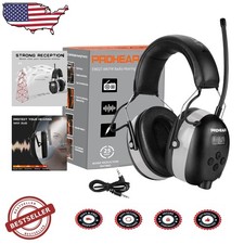 Digital AM FM Radio Hearing Protection Earmuffs 25dB NRR Grey Lightweight