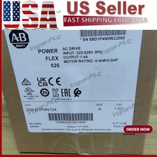 Allen-Bradley 25B-D1P4N104 Powerflex 525 AC Drive 0.5HP 0.4KW New US Free Tax