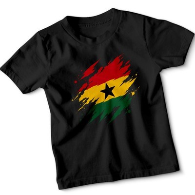 T-Shirt zerrissen Ghana Flagge Fußball Kinder Ghanaian Day Jungen Mädchen Grafik Tee