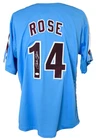 Pete Rose Signed/Autographed Blue Custom Baseball Jersey Phillies JSA