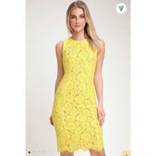 Lulu's Yellow Lace Mini Dress