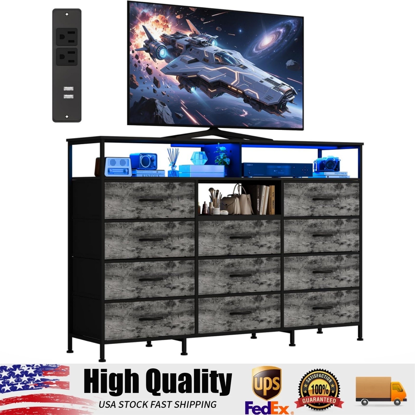 For Bedroom, 11-drawer Dressers & Chests Of Drawers With Led Lights