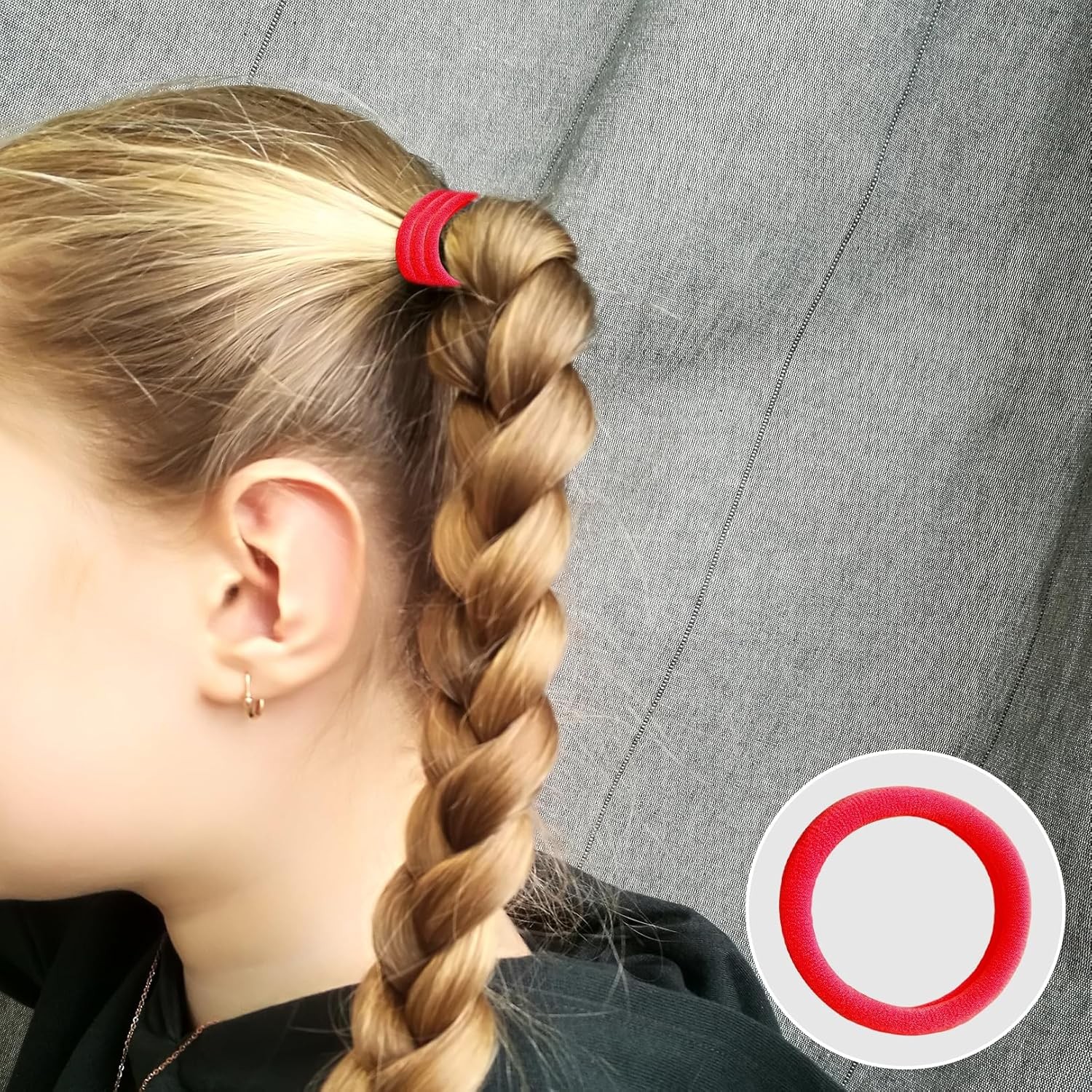 50 Pack Hair Bands for Women,Thick Bobbles Elastic Ties No Damage Hairbands Sof image 5