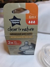 2 x Tommee Tippee Anti-colic Fast Flow 6 mos - Damaged Box Two Unboxed Ones